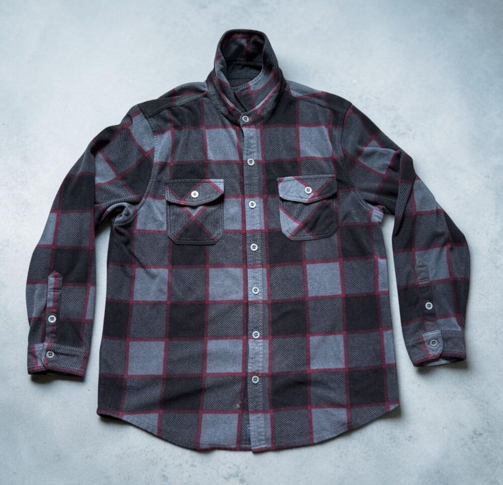 Freedom Foundry Shirt Mens Large Plaid Button Down Fleece Long Sleeve Sz L